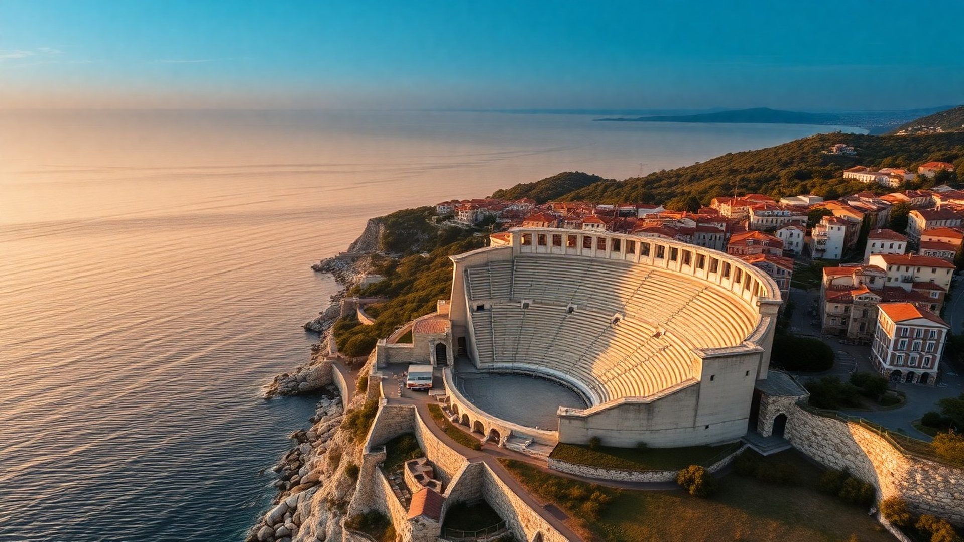 Zračni pogled na Pulu i jadransku obalu